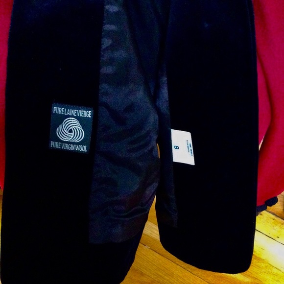 Vintage 2Pc. Don Sayres Red Wool w Black Velvet Trim & Black Velvet Skirt - Picture 9 of 11